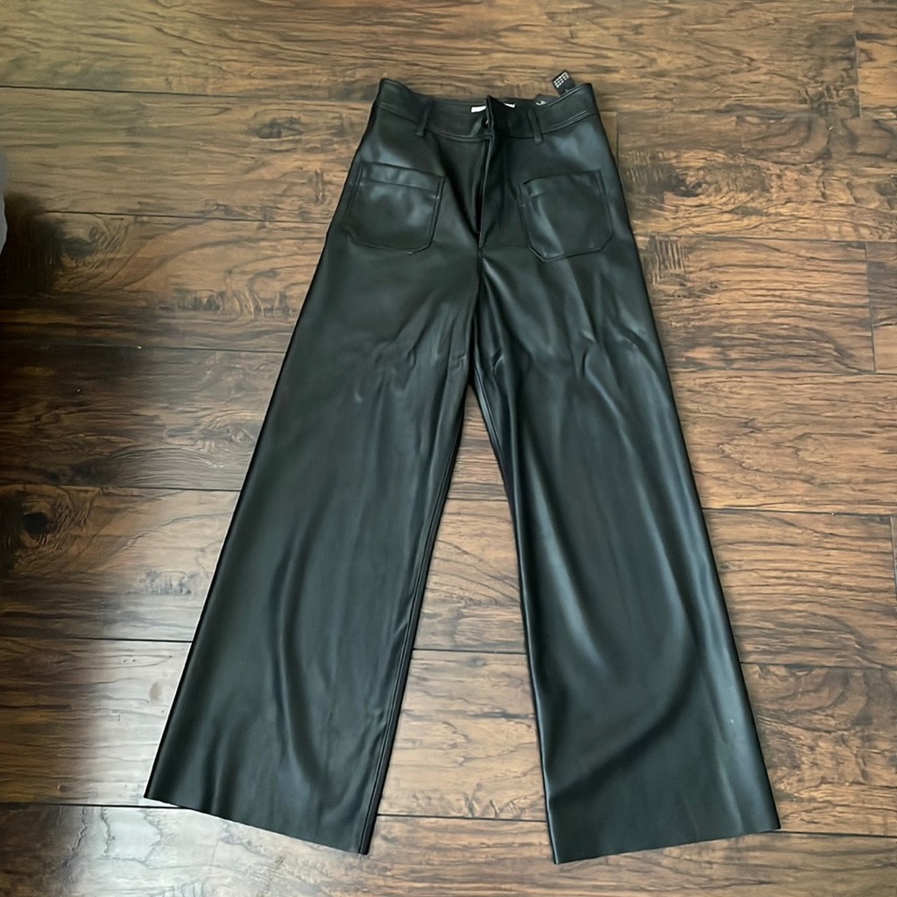 Zara wide length leather pants